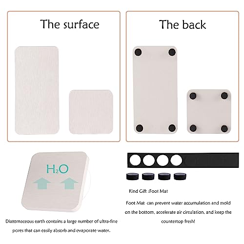 Niuyichee Set Of 4 Water Absorbent Diatomite Coasters, Diatomaceous Earth Kitchen Soap Dish, Bathroom Trays, Water Absorbing Stone Used For Hand Soaps & Plants & Toiletries In The Modern Home #TOP6