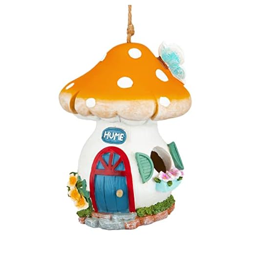 Yinns Resin Bird House, Birdhouses for Outdoors, Decorative Bird Houses, Hanging Funny Mushroom Birdhouse for Outside Cardinal Bluebird Wild Birds