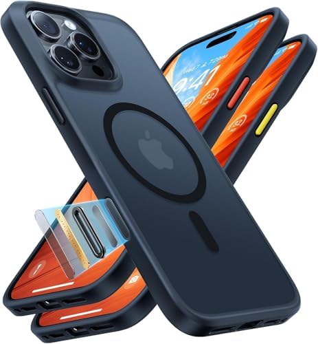 TORRAS iPhone 16 Pro 用 ケース マグネット搭載 耐衝撃 ワイヤレス充電対応