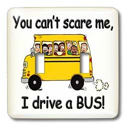 Conducteur de bus scolaire cadeau drôle plaque double interrupteur 3dRose