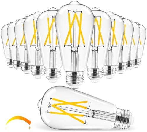 Hizashi Vintage LED Edison Bulb Dimmable, 6W Equivalent 60W, 3000...