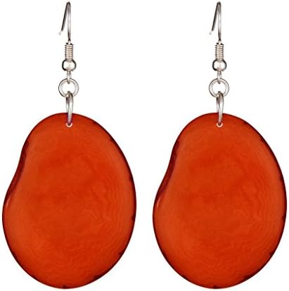 Hoja Earrings in Tangerine
