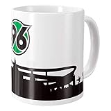 Material: Keramik Hannover 96 Kaffeebecher Tasse Skyline Logo Weiß
