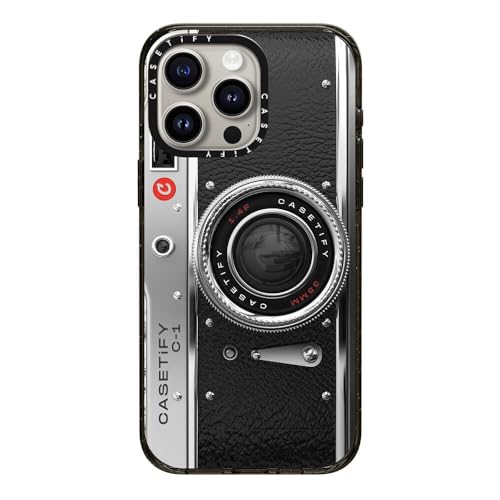 CASETiFY �C���p�N�g iPhone 15 Pro Max �P�[�X [MIL�K�i���� (4x MIL-STD-810G) / 2.5m����̗����������N���A] - Camera Case - Classic - �N���A �u���b�N