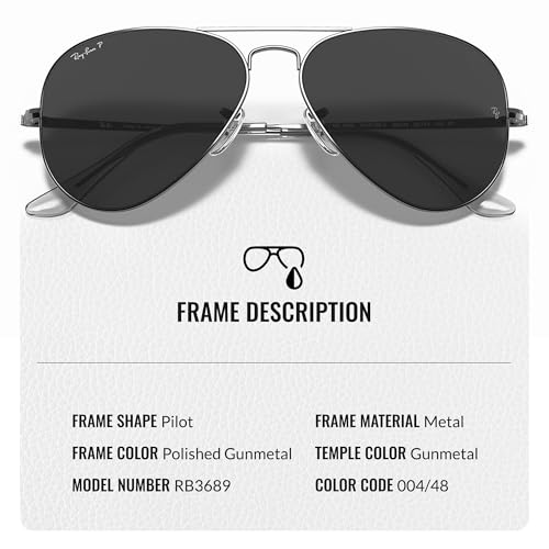 Ray-Ban RB3689 AVIATOR METAL II Pilot Shaped Sunglasses for Men & Women with Official RAYBAN Eyewear Kit3