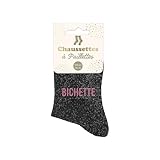 STC Chaussettes paillettes bichettes noires