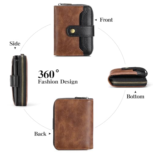 Credit Card Holder Wallet for Women RFID Blocking Zipper Card Case Holder Leather Small Wallet for Women2