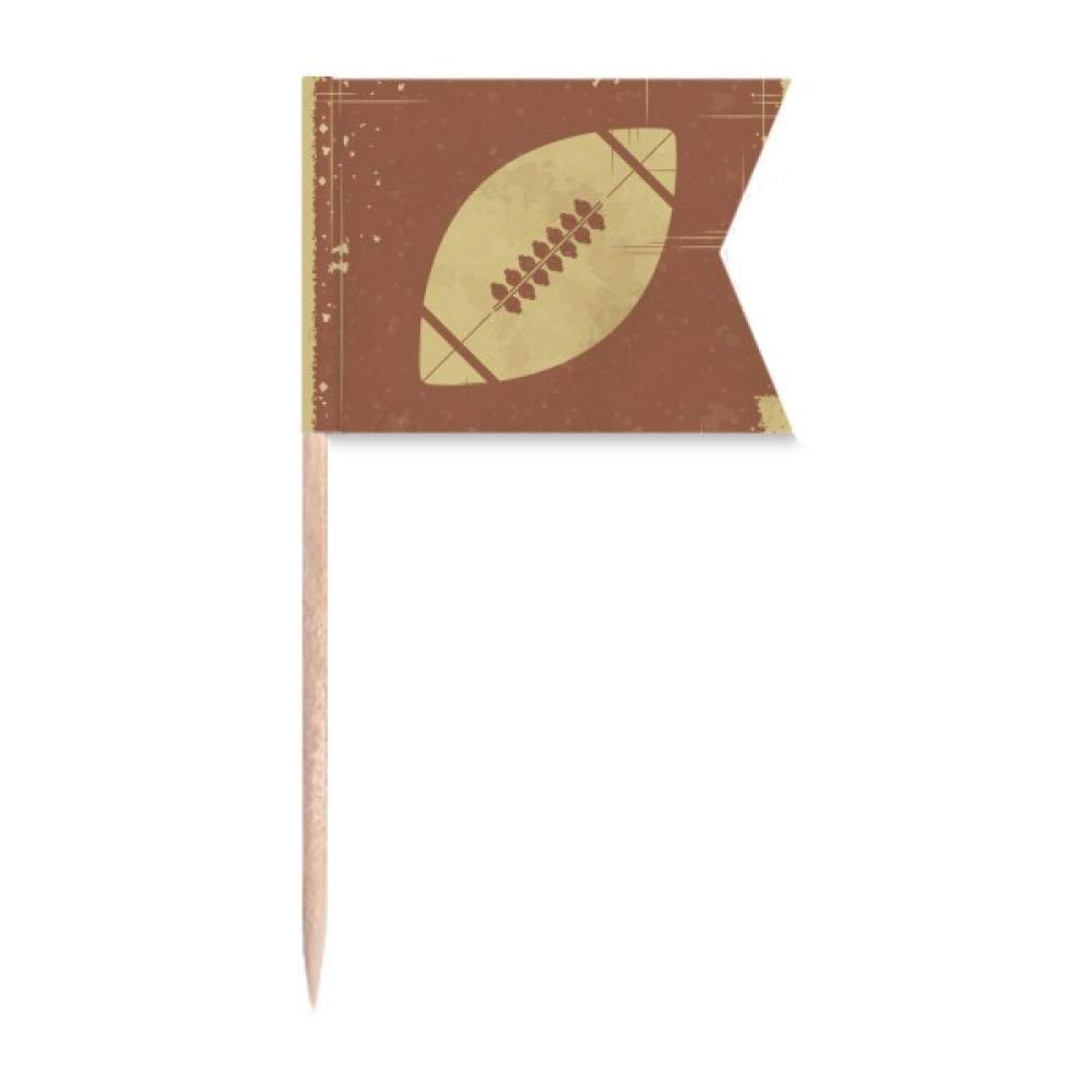 Drapeaux de football marron pour étiqueter les fromages et gâteaux