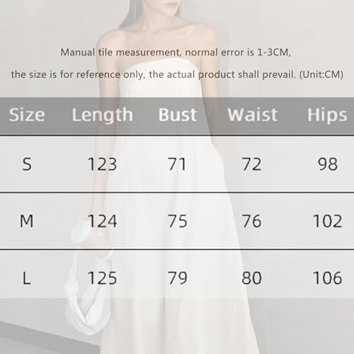GVCXCSGE Women Strapless Linen Maxi Dress Tubular Top A-line Headband Long Beach Dress Casual Dresses, khaki, M - Image 7