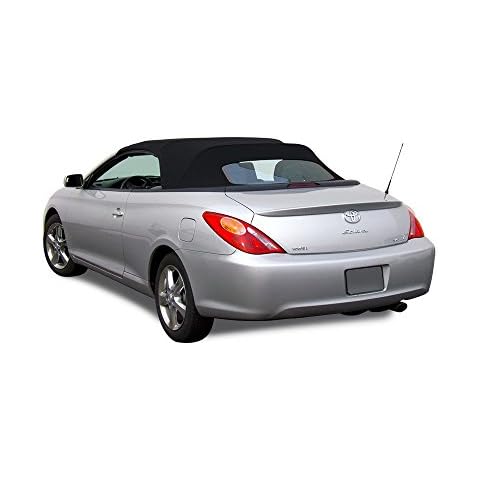 Compatible with Toyota Solara Convertible Soft Top & Glass Window 2004-2009 Twill (Black) Cover
