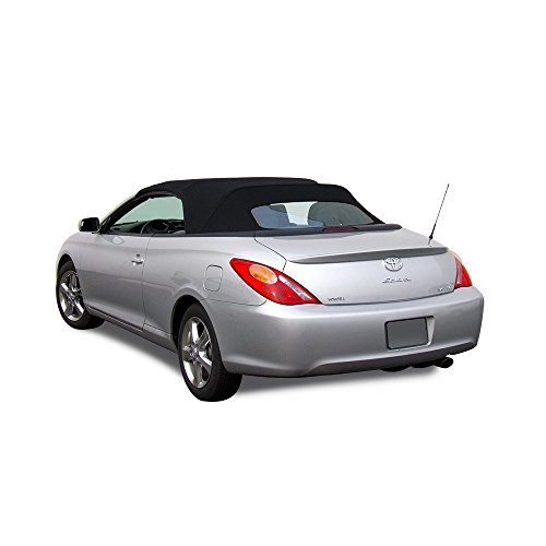 Compatible with Toyota Solara Convertible Soft Top & Glass Window 2004-2009 Twill (Black)