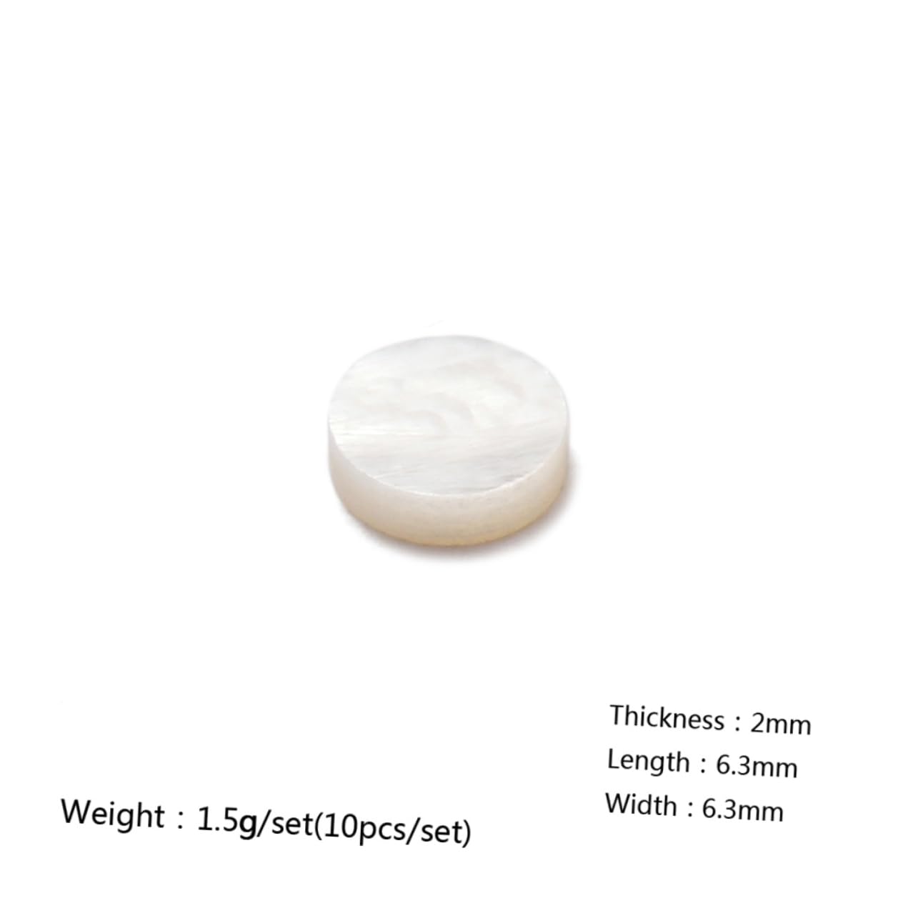 Abaodam 6.3mm Gf18 White Guitar Fretboard Dots Inlays 10pcs Pack Mini Size for Guitar Ukulele Bass Banjo Mandolin