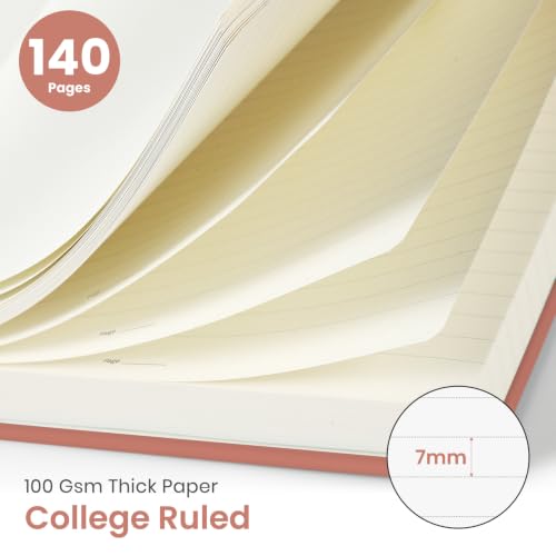 Image of Taja Lined Spiral Notebook for Work, 5.7 inchx7.9 inch Spiral Journal College Ruled