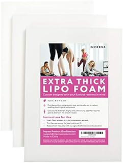 IMPRESA - Extra Thick Lipo Foam Pads - 3 Pack - Post Surgery Compression Garment Sheets for Liposuction, Tummy Tucks, and C-sections (8 x 11 x .625 In)
