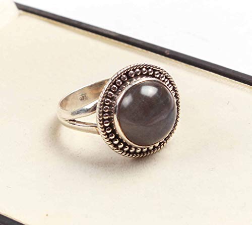 Argent sterling 925 et labradorite bague ronde de créateur