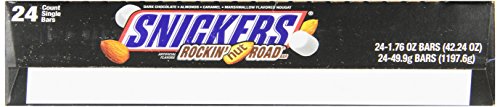 Snickers Rockin' Nut Road Singles Size Chocolate Candy Bars 1.76-Ounce Bar 24-Count Box #TOP2