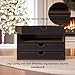 UnionBasic Leather Desktop Drawer Organizer, File Cabinet Magazine Document Holder, Office Supplies Desk Storage Organizer Box, 3 Drawer, Coffee