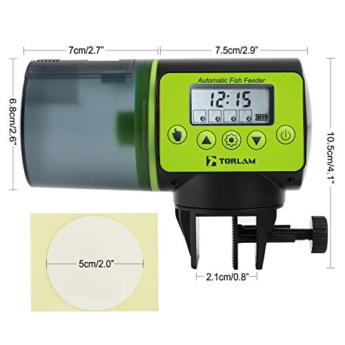 image for Torlam Auto Fish Feeder, Moisture-Proof Automatic Fish Feeder, Aquariu