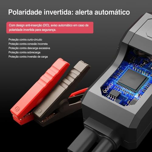 Carregador de Bateria Automotivo 12V 16000mAh, Starter para Carro, Moto, Caminhões e Barcos, Auxilia
