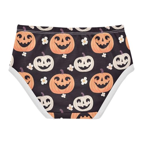 Girls' Underwear Halloween Pumpkin Flowers Floral Toddle Brief Panties 23035742