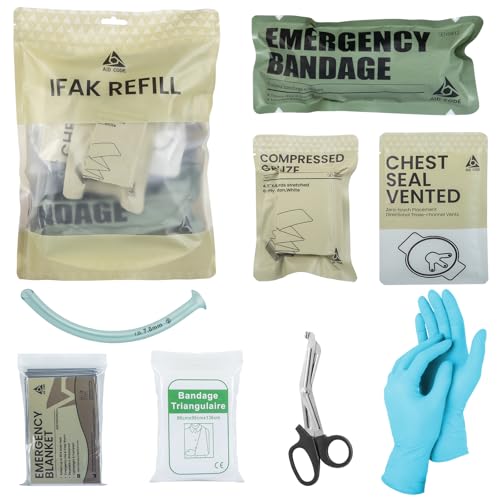 Image of Ifak Refill Kit | Tactical Trauma Refill Kit | First Aid | Vented Chest Seal | Israeli Bandage |Compressed Gauze | NPA Nasopharyngeal Airway |