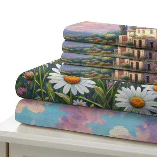 Linge de lit daisy 3D avec fermeture éclair cachée microfibre douce 260x220 - 6