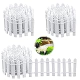 LJHJIJ88 Micro Zaun 3 Stück Mini Holzzaun Kleiner Holzzaun Miniatur Gartenzaun Mini Zaun Micro Landschaft Kleiner Zaun Holz Lattenzaun für Modellbau Puppenhaus Terrarium Garten Blumentopf