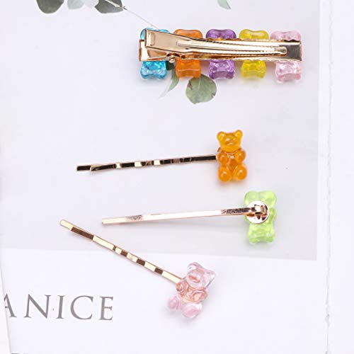 Feilei Hair Clips, Mixed Cartoon Panda Bear Hair Clips Barrette Gummy Bear Candy Hairpin Kids Girls-A #TOP5