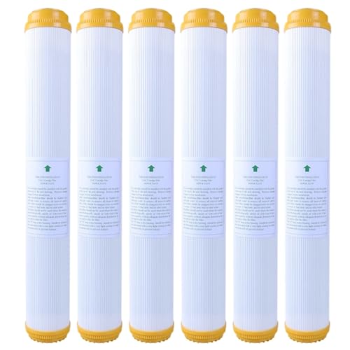 6 cartuchos de filtro T33 de 20in carbón activado cáscara de coco, compatible ósmosis,hielo,enfriadores de agua sistemas filtración comerciales