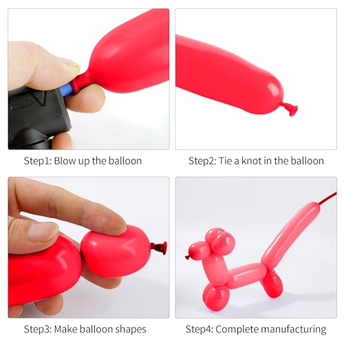 Image of 260 Balloons, 50Pcs Red Long Balloon for Tying Balloon Arch, Latex Animal Long Skinny Twisty Magic Balloon Twisting Art Kit for Thanksgiving Halloween Christmas Party Decorations