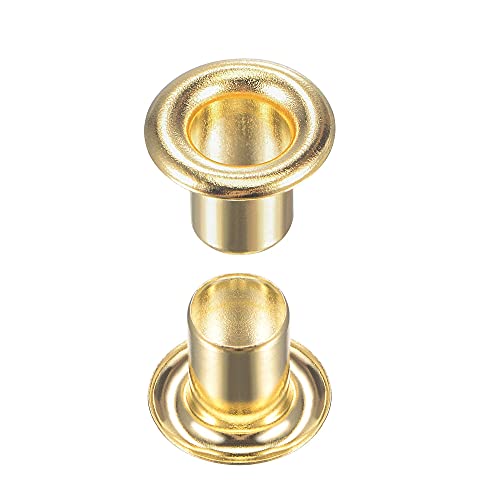 Uxcell Grommets Eyelets With Washers Kit, 9 X 4.5 X 7Mm Copper Grommet Chrome Plated For Diy Or Craft Projects Brass Tone 100 Set #TOP2