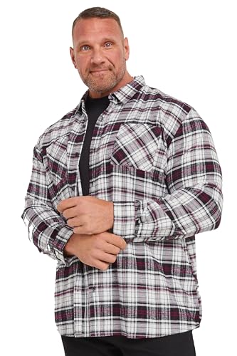 Image of BadRhino Big & Tall Check Print Long Sleeve Flannel Shirt - Men's - Plus Size Curve Black
