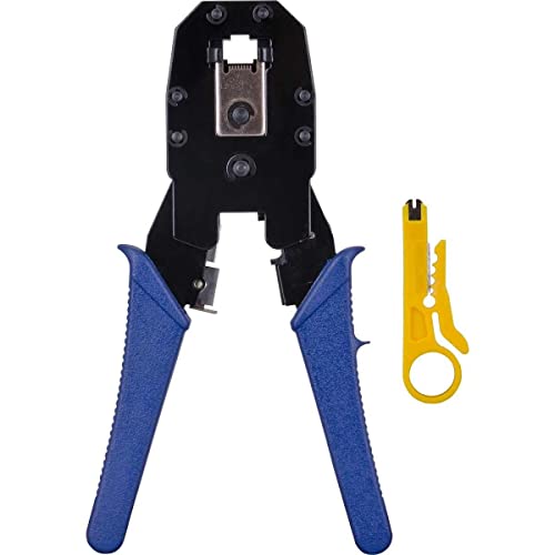 Alicate para Crimpar RJ45 RJ12 RJ11 com Chave Keystone e Desencapador