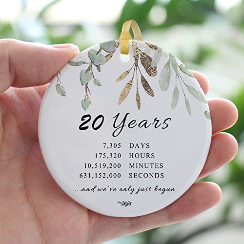 20 Years Anniversary Ornament 2023 Hanging,20Th For Couple,20 Years Christmas Ceramic Ornaments For Decorating Home Weddings Parents Gift,With Card And Gift Box (2.9")… #TOP1
