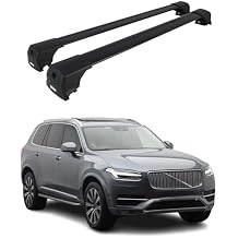 OMAC Aluminum Roof Rack Cross Bars for Volvo XC90 2016-2026 City Crash ISO/PAS 111542006 Lockable Max 165 lb / 75 kg 2 Bars Black