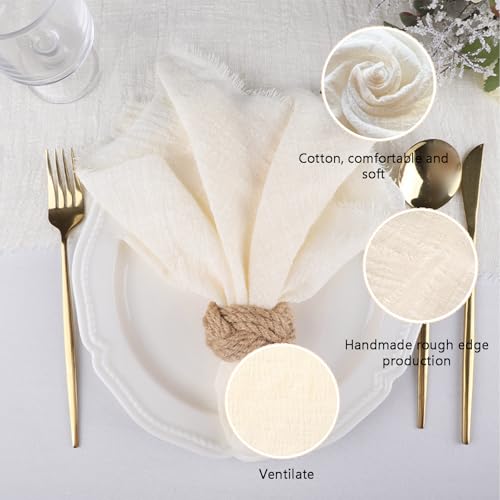 Servilletas de tela beige 43 x 43 cm, pack múltiple miniatura 3