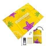 Portable : Pliée, elle ne mesure que 9 x 15 cm, un peu plus grand qu'un téléphone portable normal. La couverture de plage est généralement pliée dans le sac et ne prend pas de place, le tapis de plage est très léger. La couverture de plage est livrée avec un mousqueton, ce qui permet de l'accrocher à un sac à dos lors d'un voyage à l'extérieur.