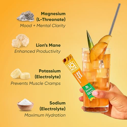 IQMIX Hydration Electrolyte Powder - 4-in-1 Formula for Hydration, Mental Clarity, Mood & Recovery - Sugar-Free, Keto Drink Mix with Magnesium L-Threonate & Lion’s Mane - 8-Count Sampler (All Flavors) - Image 6
