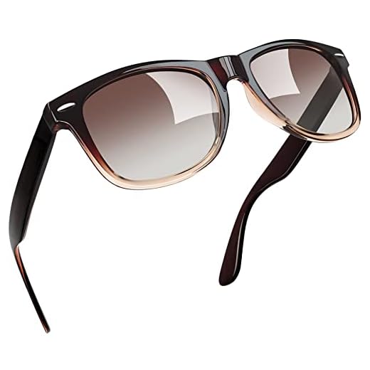 Joopin Classique Design Lunettes de Soleil Femme Polarisées Carrées Dégradé Brun et Lunette de Soleil Homme Vintage Pour Conduite