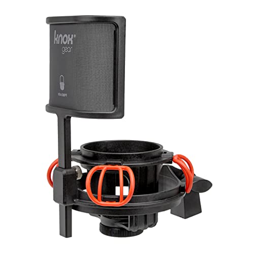 Knox �}�C�N�V���b�N�}�E���g�Ǝ��O���\�ȃ|�b�v�t�B���^�[ - Audio Technica AT2020�}�C�N�Ƀt�B�b�g - �U���h�~ �}�C�N�����肳���m�C�Y��ጸ - �X�^�W�I�^��p