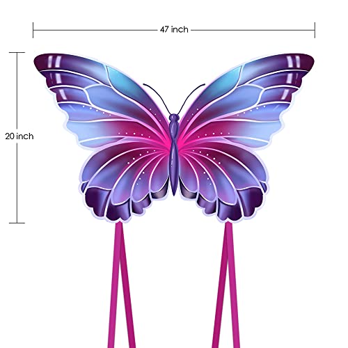 Butterfly Kite For Kids & Adults, Easy To Fly Gorgeous Kite With Long Tail Includes Kite String And Bag #TOP5