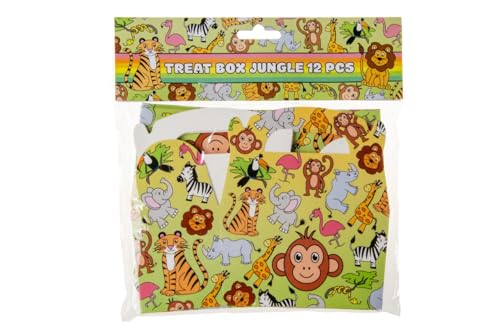 DUCKIEZ 1 Packung mit 12 Dschungel-Treatboxen. Treatbox ist perfekt zum Befüllen mit Spielzeug und Süßigkeiten für jede Party oder Veranstaltung!