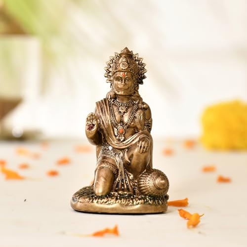 Image of CraftVatika Hanuman Ji Murti for Car Dashboard Resin Sankat Mochan Hanuman Idol for Home Decor & Gifts, Office, Pooja Room