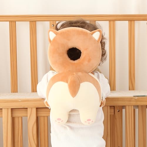 Image of Baby Head Protector Backpack - Soft & Lightweight Head Protection Pillow for Bebe Walking and Crawling(Corgi)