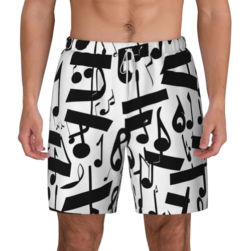 Short de bain pour homme avec doublure musique noir