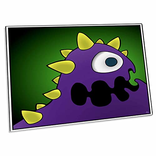 3dRose Monsters Purple cruncher Framed - Desk Pad Place Mats