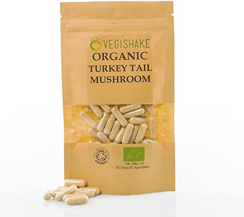 Organic Turkey Mushroom HPMC Capsules 600mg Polysaccharides Immune Cognitive Vegan Halal Kosher (90 Capsules)