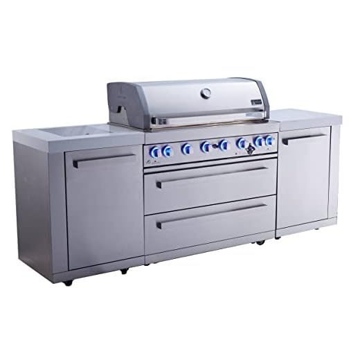 Mont Alpi MAI805 44" Outdoor Barbeque Island, 47.00 x 20.00 x 93.00 inches, Stainless Steel