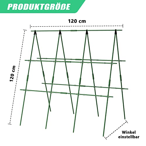 SUNYRISY Gurke Rankhilfe im Set, Pflanzenhalter für Gurke, Rankhilfen für Kletterpflanzen, Pflanzenstütze für Blumen & Nutzpflanzen, 120 cm Lang, Grün 2