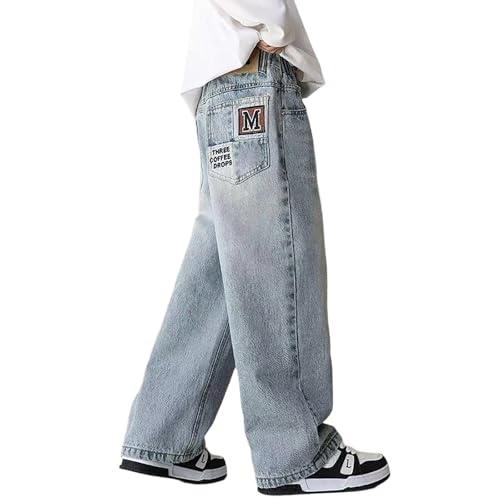 Jean baggy ado garçon Y2K large avec coupe droite et tour de hanches medium